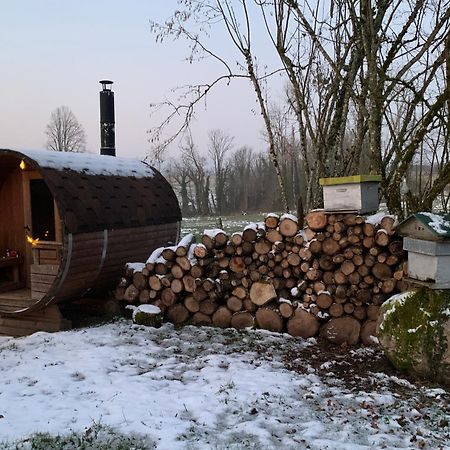 Cabane En Bois Avec Bain Nordique Et Sauna Marigny  Extérieur photo